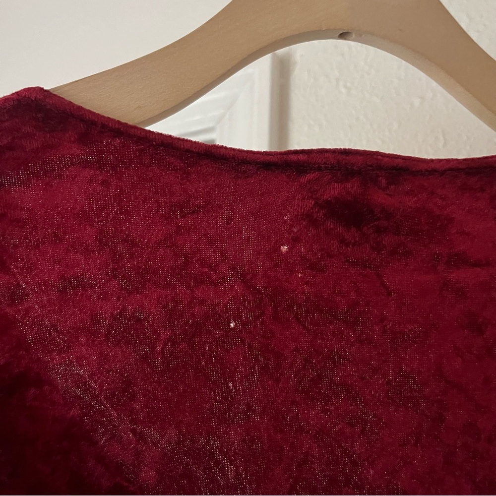 TRIPP NYC‎ vintage velvet magenta burgundy black lace trim layered mini dress - Picture 8 of 10